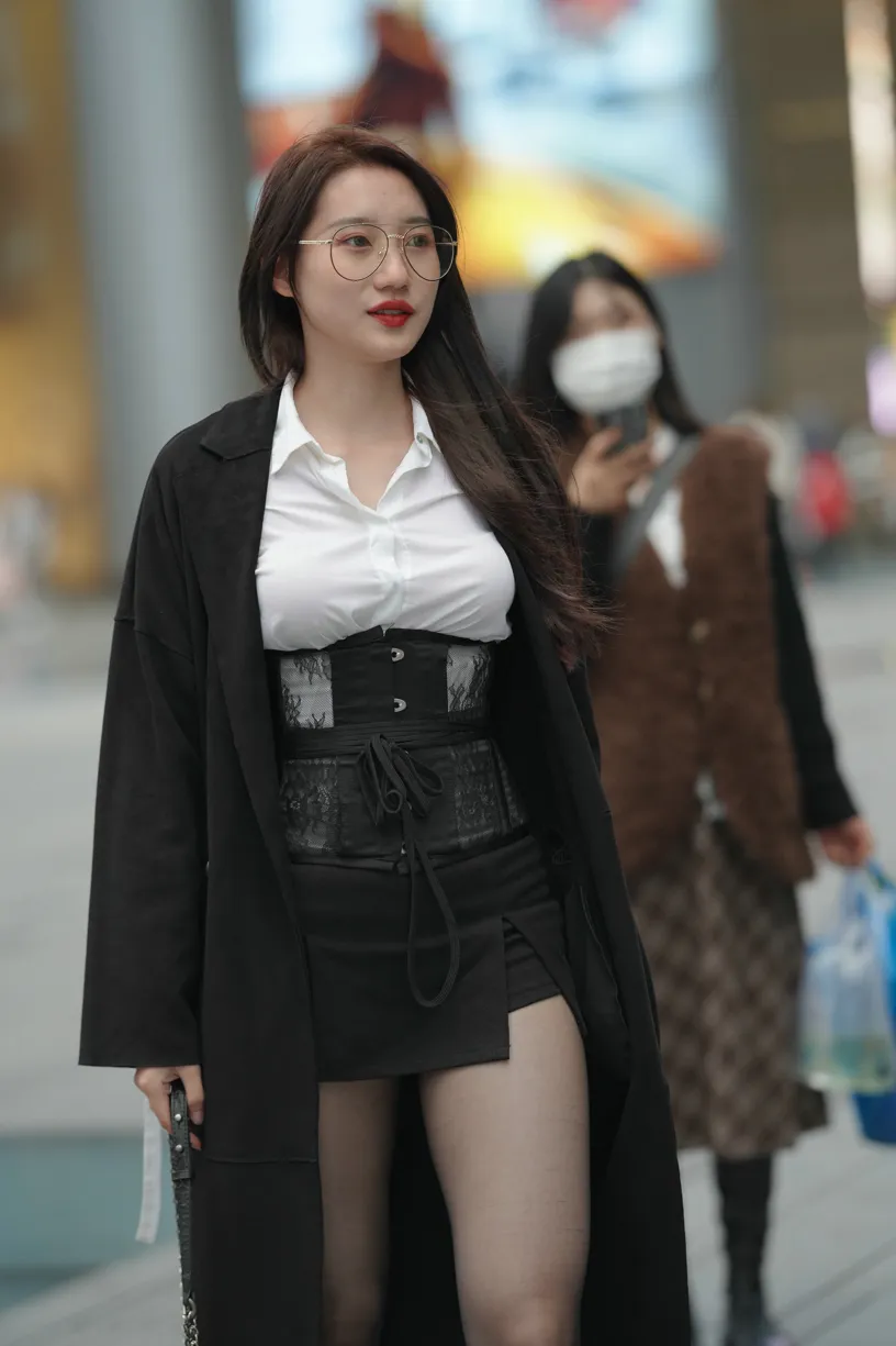 [Mzsock] NO.160 Long legs in black stockings street photography#[105P]-19